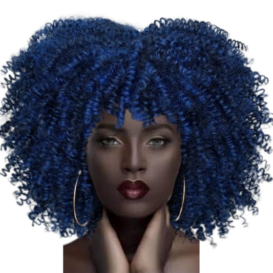 Curly afro wig with bangs for black women curly short wig