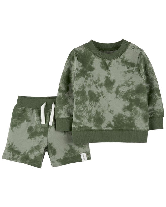 Baby 2-Piece Tie-Dye Sweater & Short Set