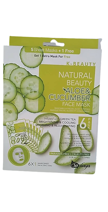 K-Beauty Natural Beauty Aloe & Cucumber Face Mask