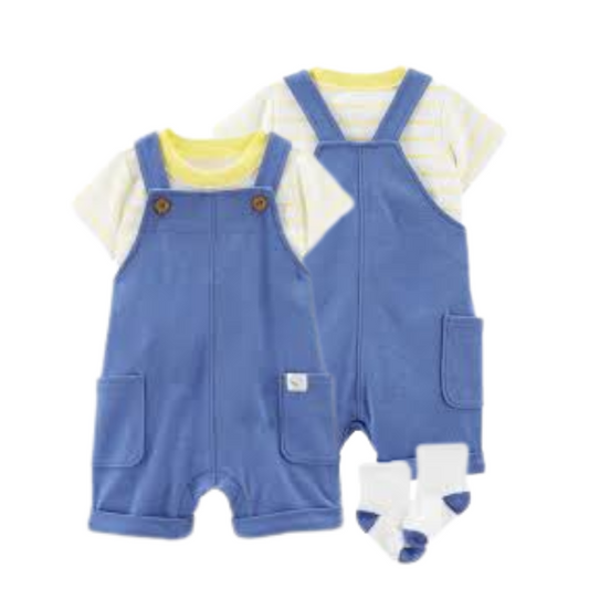 Baby 2-Piece Short-Sleeve Tee & Shortalls Set