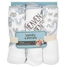 Sandy & Simon 3 pack hooded towels