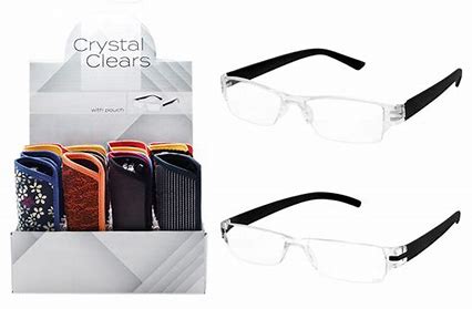 Crystal Clear Reading Glasses with pouch