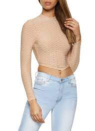 Honeycomb Knit Tie Back Top