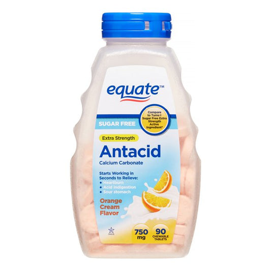 Equate Antacid Tablets Sugar Free orange cream