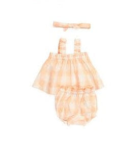 J JOIE Infant Girls 2pc Gingham Bloomers Set with Headband